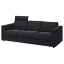 IKEA VIMLE ВІМЛЕ, 3-місний диван, з узголів'ям/САКСЕМАРА чорно-синій 893.990.58 фото thumb №1