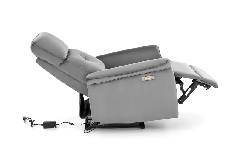 Кресло с функцией электрического разложения и гнездом USB HALMAR SEMIR, серый фото №8