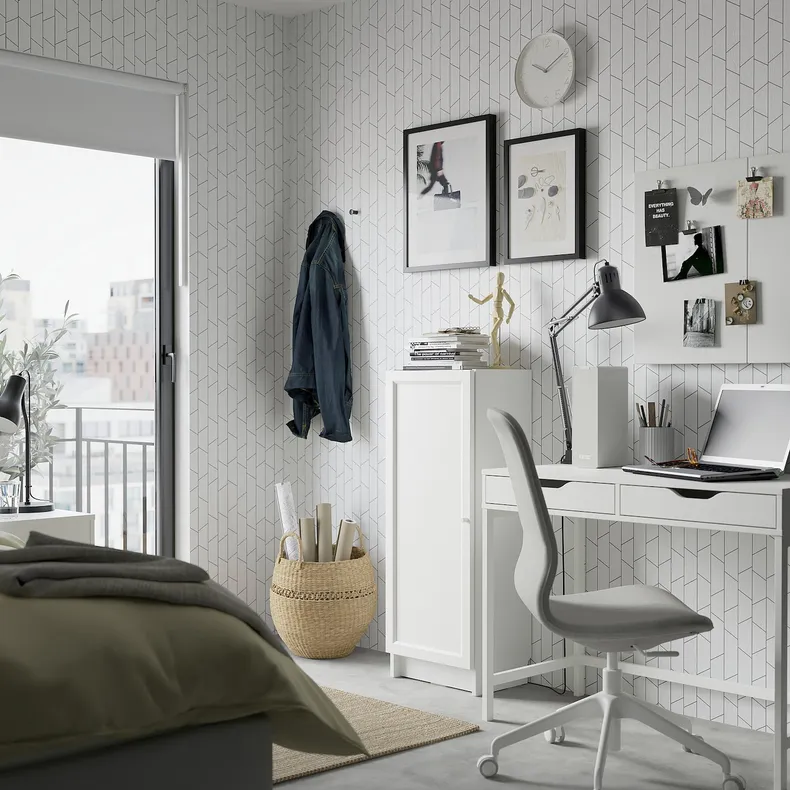 IKEA BILLY БІЛЛІ / OXBERG ОКСБЕРГ, книжкова шафа з дверцятами, білий, 40x30x106 см 692.873.92 фото №2