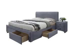 Двоспальне ліжко HALMAR З ящиками Modena 3 160x200 см сіре фото