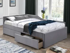Ліжко односпальне оксамитове SIGNAL ELIOT Velvet, сірий, 120x200 см фото