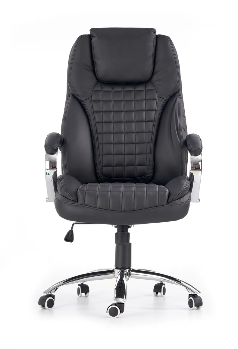 Крісло комп'ютерне офісне обертове HALMAR KING, екошкіра, чорний фото №4