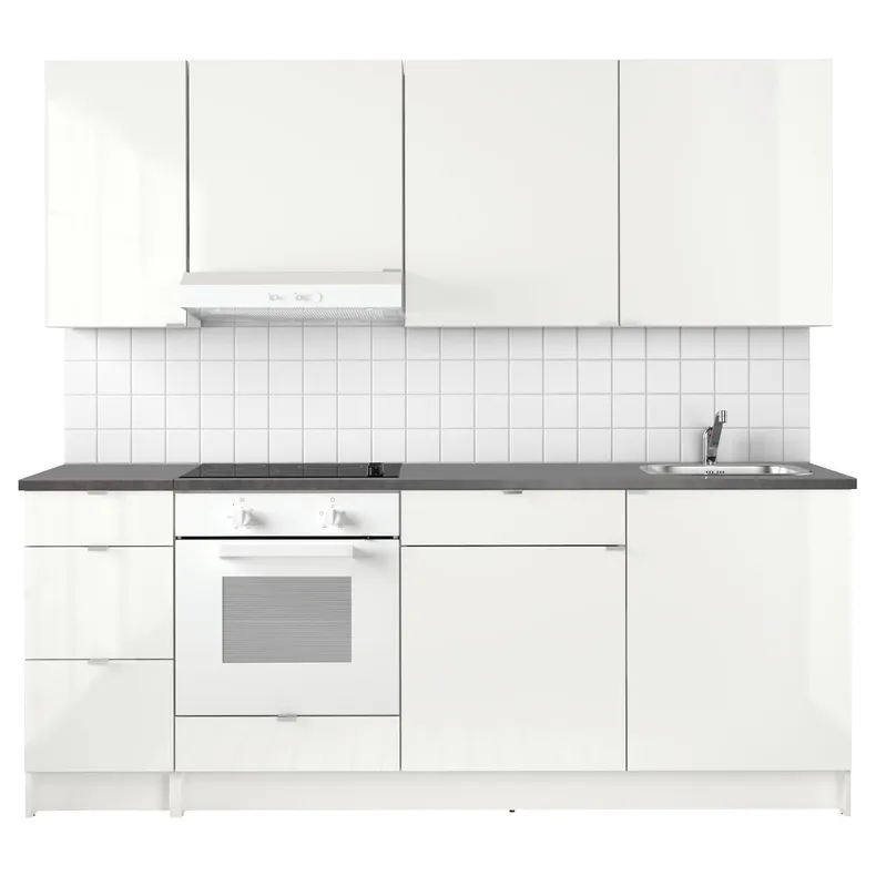 IKEA KNOXHULT КНОКСХУЛЬТ, кухня, белый глянец, 220x61x220 см 691.804.71 фото №2