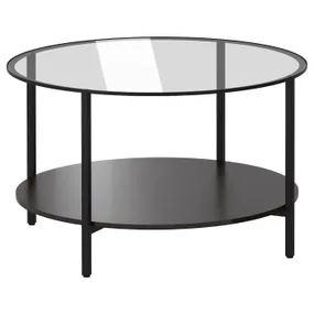 IKEA VITTSJÖ ВІТТШЕ, журнальний столик, чорно-коричневий/скло, 75 см 802.133.09 фото