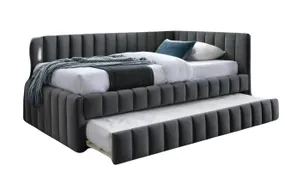 Кровать односпальная SIGNAL Alfie Velvet 120x200, серый фото