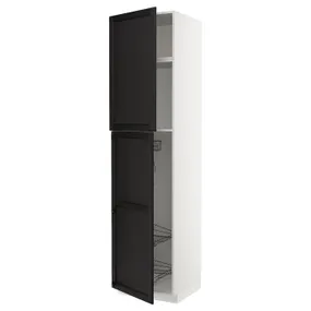 IKEA METOD МЕТОД, высокий шкаф с отд д / акс д / уборки, белый / Лерхиттан с черными пятнами, 60x60x240 см 094.579.57 фото