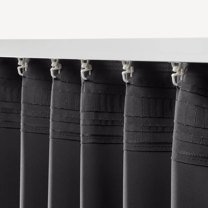 IKEA ANNAKAJSA АННАКАЙСА, затемняющие гардины, 2 шт., серый, 145x300 см 003.902.40 фото №4
