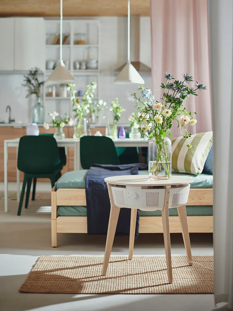 IKEA STARKVIND СТАРКВІНД, стіл з очищувачем повітря, додатковий газовий фільтр морений дубовий шпон / білий 194.442.19 фото №2