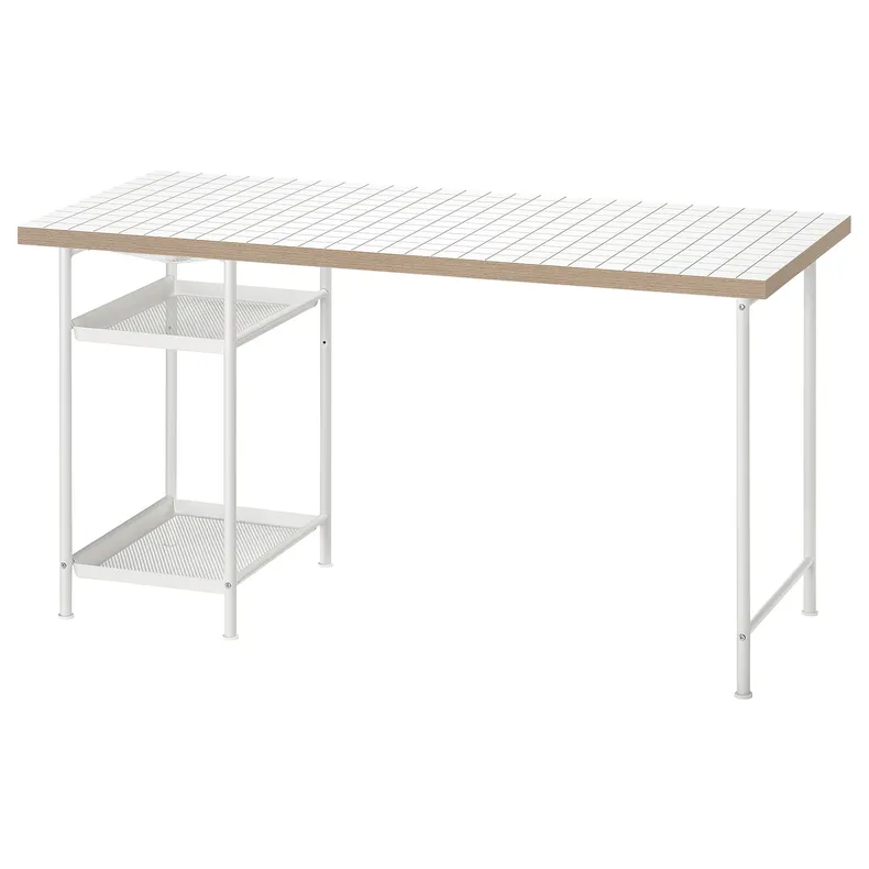 IKEA LAGKAPTEN ЛАГКАПТЕН / SPÄND СПЭНД, письменный стол, белый/антрацит, 140x60 см 095.636.65 фото №1