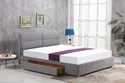 Двуспальная кровать HALMAR MERIDA с выдвижным ящиком 160x200 см светлый серый фото thumb №2