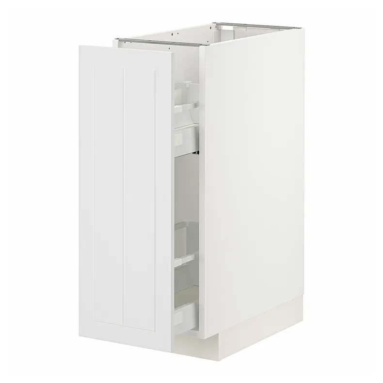 IKEA METOD МЕТОД / MAXIMERA МАКСІМЕРА, підлог шафа / висувна внутрішн секція, білий / стенсундський білий, 30x60 см 094.094.81 фото №1