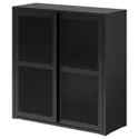 IKEA IVAR ИВАР, шкаф с дверями, чёрная сетка, 80x83 см 005.312.40 фото thumb №1