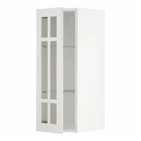 IKEA METOD МЕТОД, навесной шкаф / полки / стеклян дверца, белый / Стенсунд белый, 30x80 см 594.545.98 фото