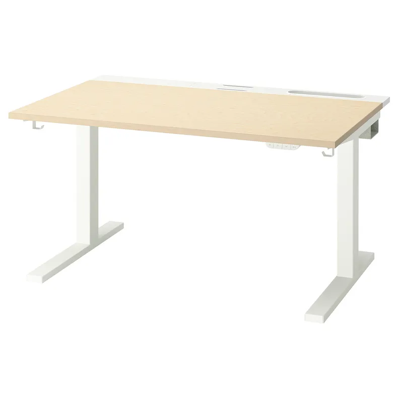 IKEA MITTZON МИТТЗОН, стол / трансф, электрический окл береза / белый, 120x80 см 195.139.53 фото №2