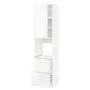 IKEA METOD МЕТОД / MAXIMERA МАКСІМЕРА, висока шафа для духовки+дверц / 2шухл, білий / РІНГХУЛЬТ білий, 60x60x240 см 094.569.48 фото