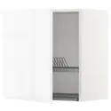 IKEA METOD МЕТОД, навесной шкаф с сушилкой, белый / Воксторп глянцевый / белый, 60x60 см 294.616.42 фото thumb №1