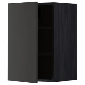 IKEA METOD МЕТОД, навесной шкаф с полками, черный / никебо матовый антрацит, 40x60 см 894.979.64 фото