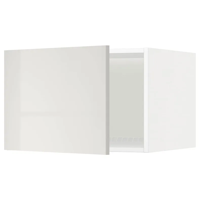 IKEA METOD МЕТОД, верхня шафа для холодильн / мороз кам, білий / Ringhult світло-сірий, 60x40 см 194.524.74 фото №1
