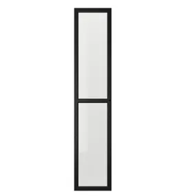 IKEA OXBERG ОКСБЕРГ, скляні дверцята, чорний під дуб, 40x192 см 504.773.68 фото