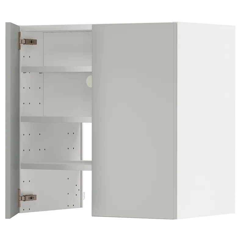 IKEA METOD МЕТОД, навесной шкаф д / вытяжки / полка / дверь, белый / светло-серый, 60x60 см 095.390.29 фото №1