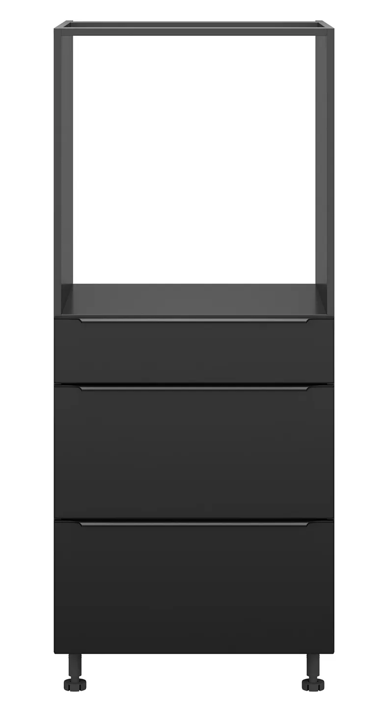 BRW Шафа для кухонної духовки Sole L6 60 см з висувними ящиками чорна матова, чорний/чорний матовий FM_DPS_60/143_2STB/STB-CA/CAM фото №1