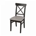 IKEA INGOLF ИНГОЛЬФ, стул, коричнево-черный / нолхага серо-бежевый 004.730.75 фото thumb №1