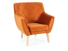 Крісло м'яке оксамитове SIGNAL KIER 1 Velvet, Bluvel 4215 - кориця / бук фото