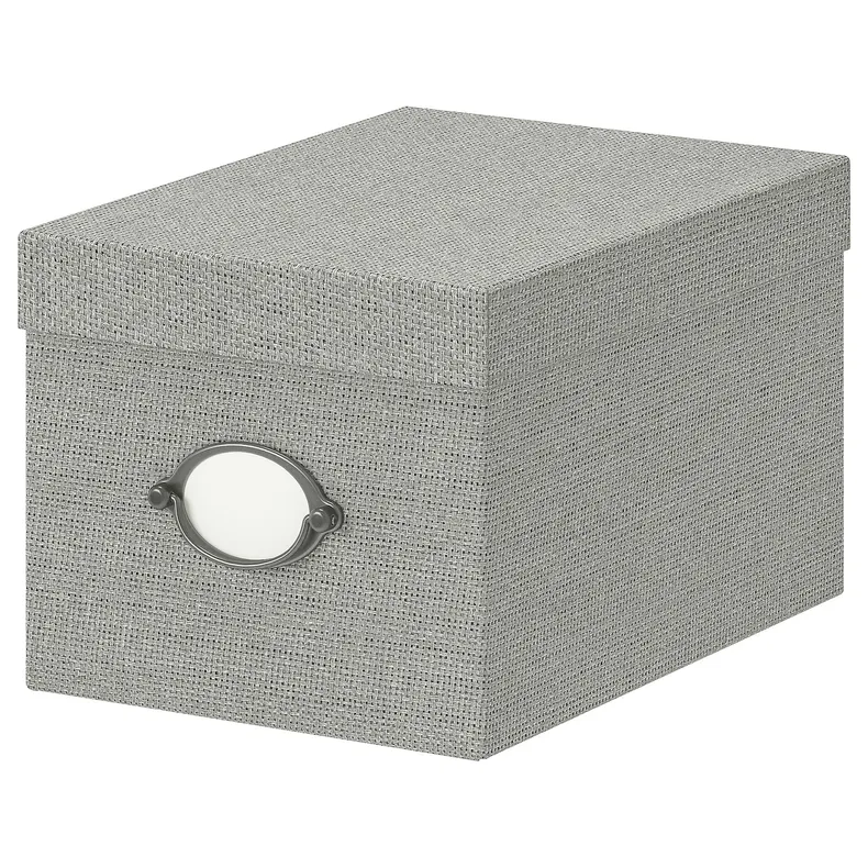 IKEA KVARNVIK КВАРНВІК, коробка для зберігання з кришкою, сірий, 18x25x15 см 704.128.75 фото №1