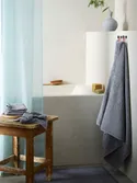 IKEA RÅNEÄLVEN РОНЭЛЬВЕН, штора для ванной, белый / бирюзовый, 180x200 см 505.128.52 фото thumb №5