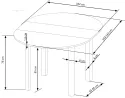 Кухонний стіл HALMAR RINGO 102-142x102 см дуб крафт, білий фото thumb №13