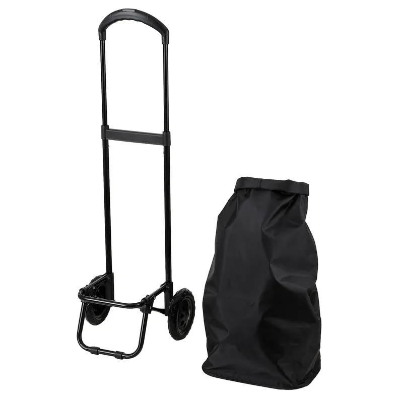 IKEA RADARBULLE РАДАРБУЛЛЕ, сумка хозяйственная на колесиках, черный, 33x24x68 см/38 л 704.852.25 фото №2