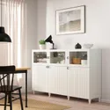 IKEA BESTÅ БЕСТО, комбинация для хранения с дверцами, белый / Суттервикен / Каббарп белое прозрачное стекло, 180x42x112 см 993.843.39 фото thumb №6