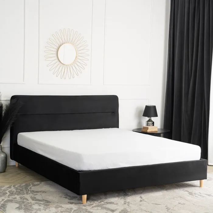 Кровать MEBEL ELITE 160x200 BOND Velour Bed Black фото №4