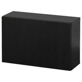 IKEA BESTÅ БЕСТО, комбинация настенных шкафов, черный / коричневый / Лапвикен черный / коричневый, 60x22x38 см 794.292.73 фото