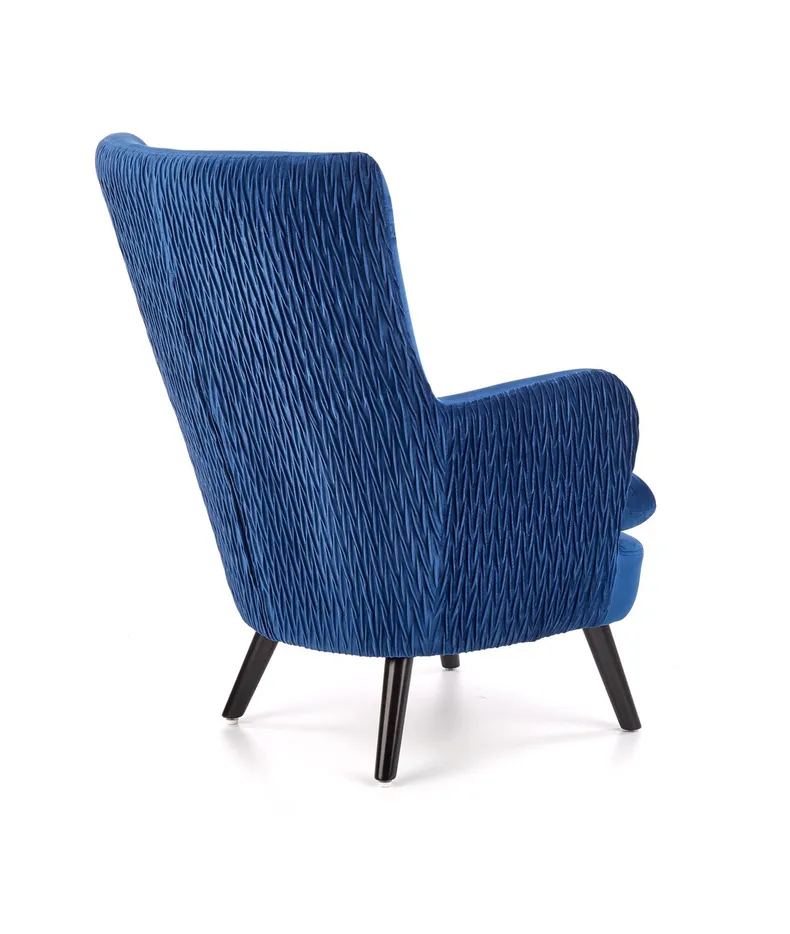 Кресло мягкое HALMAR RAVEL темно-синий/черный фото №5