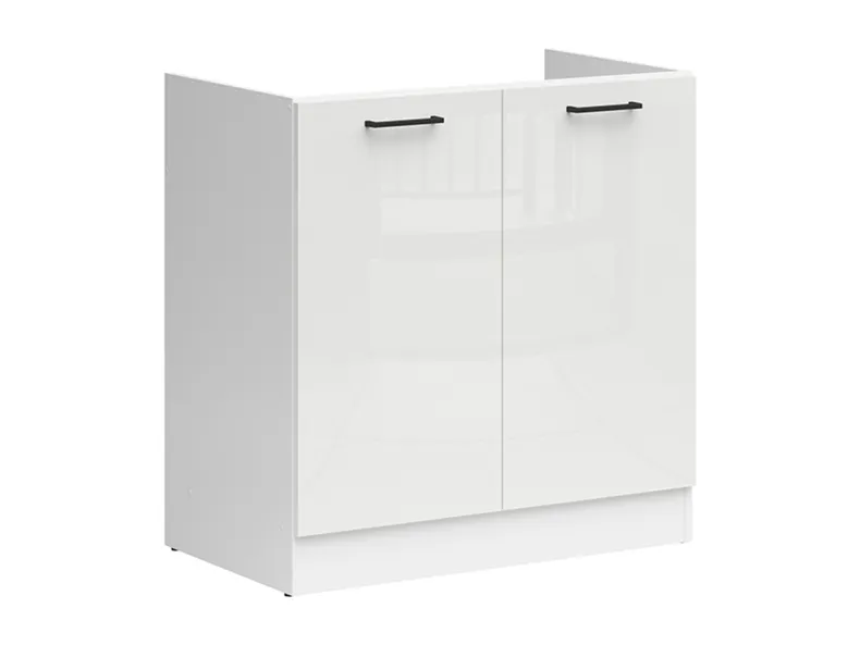BRW Кухонный шкаф под мойку Junona Line 80 см мел глянец, белый/мелкозернистый белый глянец DK2D/80/82-BI/KRP фото №2