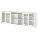 IKEA VIHALS ВИХАЛС, комбинация д / хранения+стекл дверц, белое / прозрачное стекло, 285x37x90 см 595.212.15 фото thumb №1