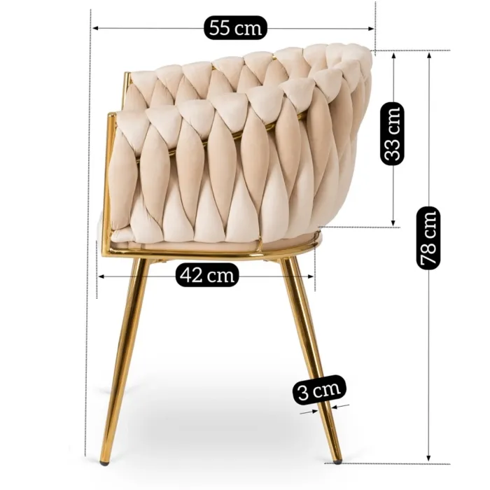 MEBEL ELITE Кресло CAPI Кремовый велюр фото №11