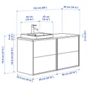 IKEA ÄNGSJÖN ЕНГШЕН / BACKSJÖN БАККШЕН, шафа під раковину / раков / змішувач, коричнева імітація дуб / сірий імітація каменю, 122x49x71 см 595.286.22 фото thumb №7