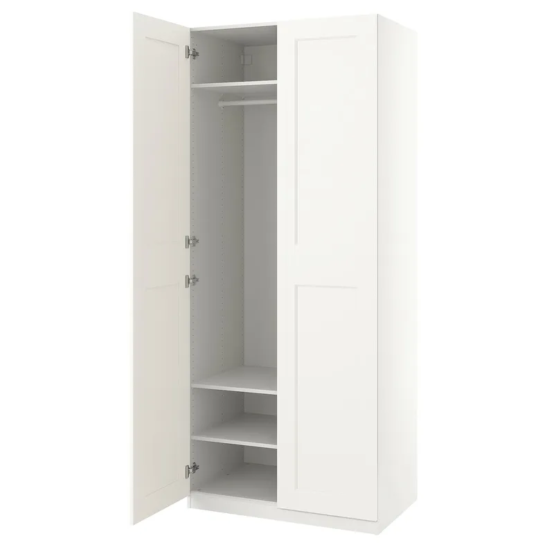 IKEA PAX ПАКС / GRIMO ГРІМО, гардероб, білий / білий, 100x60x236 см 894.968.51 фото №1