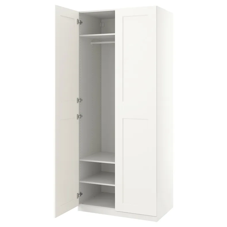 IKEA PAX ПАКС / GRIMO ГРИМО, гардероб, белый / белый, 100x60x236 см 894.968.51 фото №1