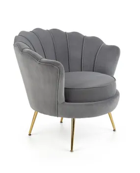 Мягкое кресло HALMAR AMORINITO серый/золото фото