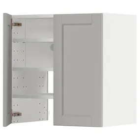 IKEA METOD МЕТОД, настінн шаф д / витяжки з полиц / дверц, білий / світло-сірий Lerhyttan, 60x60 см 895.052.66 фото