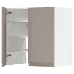 IKEA METOD МЕТОД, навесной шкаф д / вытяжки / полка / дверь, белый / матовый темно-бежевый, 60x60 см 095.052.70 фото