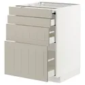 IKEA METOD МЕТОД / MAXIMERA МАКСИМЕРА, напольный шкаф с выдвиж панелью / 3ящ, белый / Стенсунд бежевый, 60x60 см 494.334.55 фото thumb №1