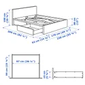 IKEA MALM МАЛЬМ, каркас кровати+2 кроватных ящика, дубовый шпон, беленый / Лурой, 160x200 см 191.765.89 фото thumb №12