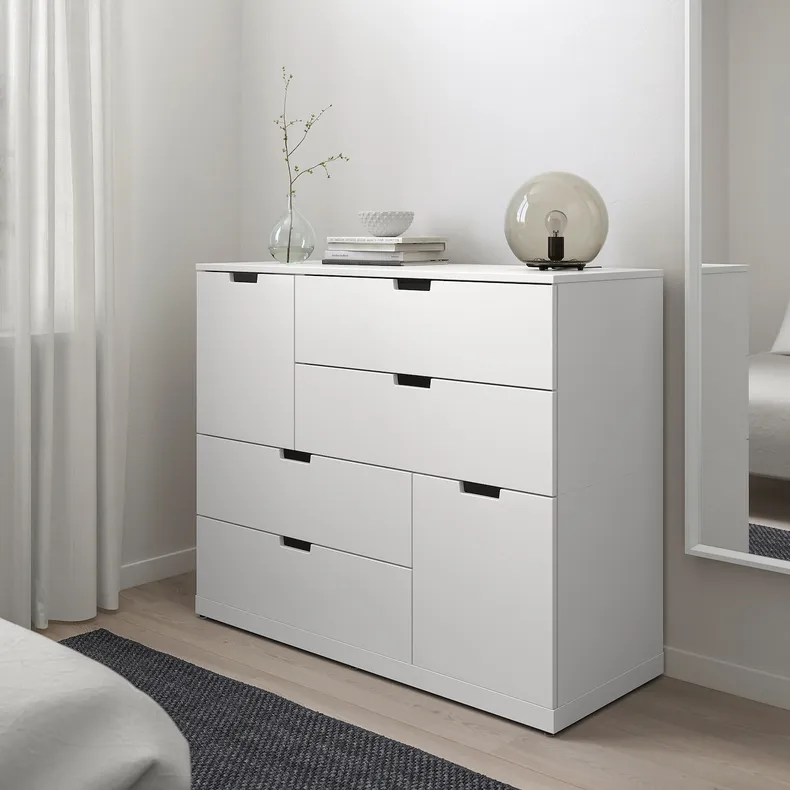IKEA NORDLI НОРДЛИ, комод с 6 ящиками, белый, 120x99 см 692.766.33 фото №2