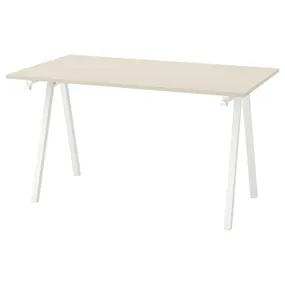 IKEA TROTTEN ТРОТТЕН, письменный стол, бежевый / белый, 140x80 см 994.342.59 фото