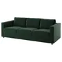 IKEA VIMLE ВИМЛЕ, 3-местный диван, Джупарп темно-зеленый 394.335.97 фото