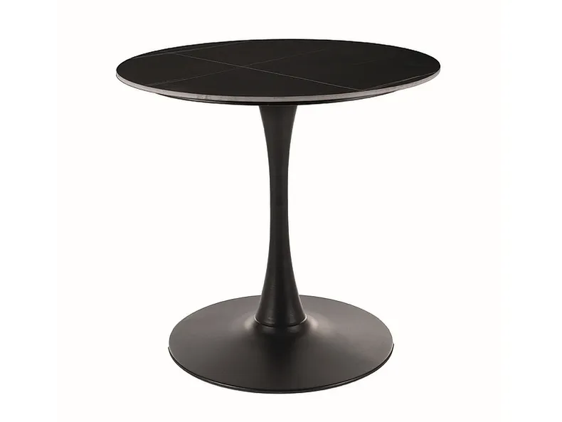 Обеденный Столик SIGNAL ESPERO, черный мрамор / черный матовый, 80x80 фото №1